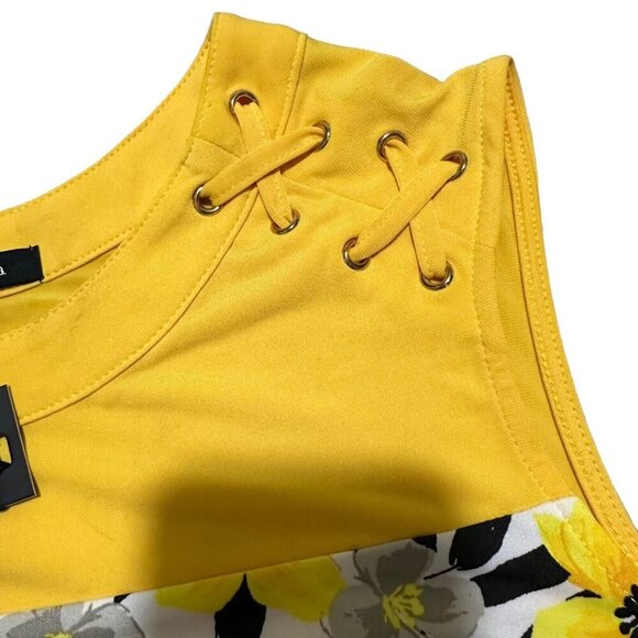 Lynn Ryan Womens Size S Yellow Floral Sleeveless Top Blouse NWT - Picture 5 of 7